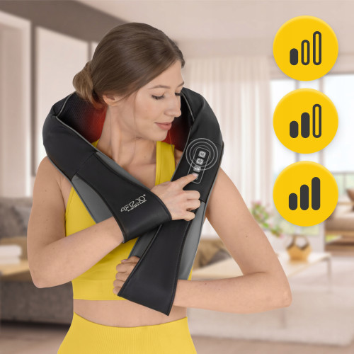 Массажная подушка  4FIZJO Shiatsu Pro+ для шеи и спины Black/Grey - фото №9